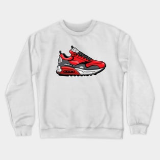 Make a Sustainable Statement with Greenbubble's Cartoon High Sneaker Design in red Crewneck Sweatshirt